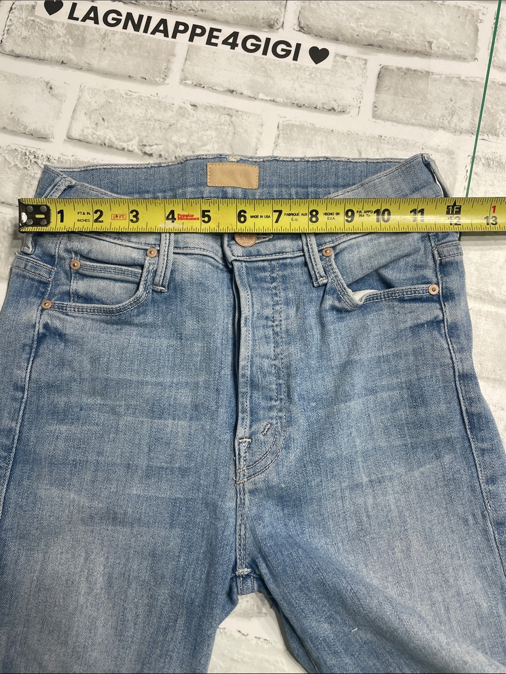 Mother’s Women's High-Rise button-fly blue Jeans. Fray hem. The Stunner. Size 24 - Picture 9 of 12